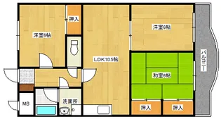 吉岡マンション【3階】の間取り