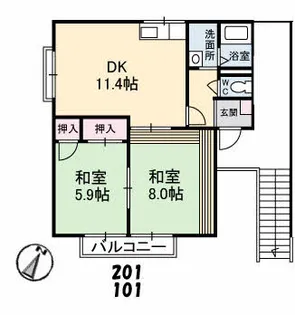 フローラル温品D棟の間取り