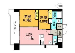 S-RESIDENCE国泰寺町一丁目【17階】の間取り