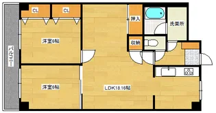 ビアビアンカマツヲの間取り