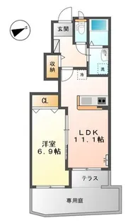 アンフルール【1階】の間取り