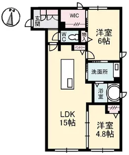ファンコート東青崎【1階】の間取り