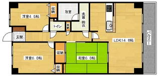 ダイアパレスパークサイド川内【5階】の間取り