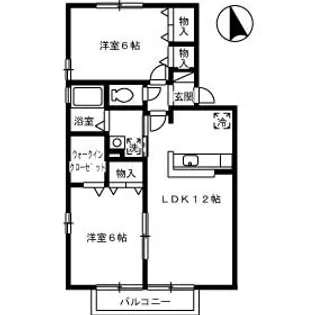 ヴィーブル石田【2階】の間取り