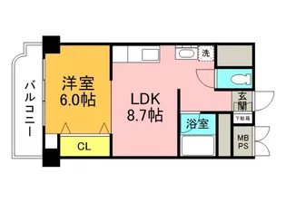 シャンボール東雲【404号室】の間取り