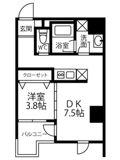 ResidenceIconnKAWARAMACHI【2階】の間取り