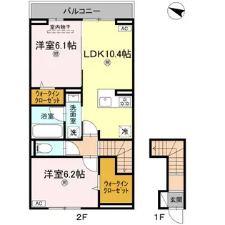 クレシア戸坂【2階】の間取り