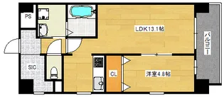 セレッソコート比治山公園【801号室】の間取り