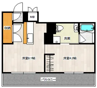 ヒルヴィスタ三滝【5階】の間取り