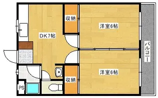 上安ビル第5【2階】の間取り
