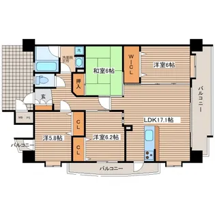 レジデンスソフィア【6階】の間取り