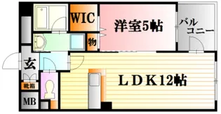 キャピタル岡本【103号室】の間取り