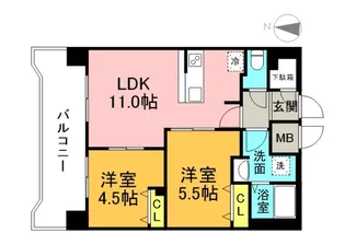 S-RESIDENCE国泰寺町一丁目【16階】の間取り