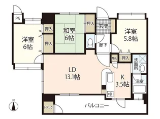 フローレンス戸坂中町【2階】の間取り