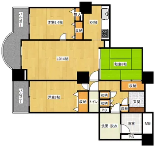 A.CITYタワーズイースト【11階】の間取り