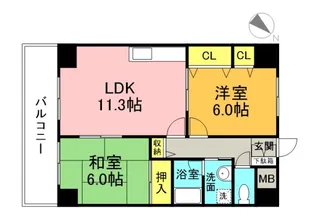 ハイライフみやま【202号室】の間取り