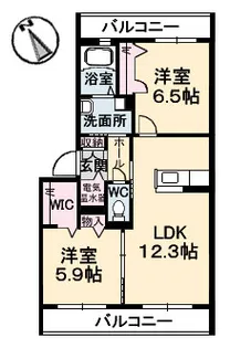 グランディールエスト【3階】の間取り