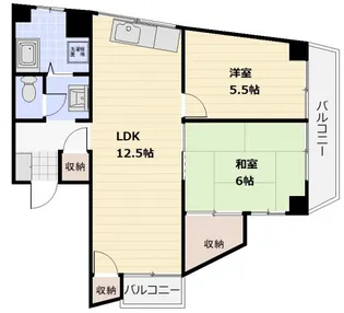 ペントハウス浜田【4階】の間取り