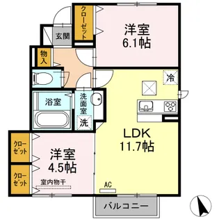 ファミールY【1階】の間取り