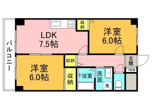 パレ広瀬【3階】の間取り