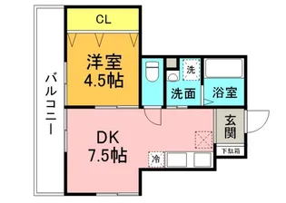 メゾンカリーノ牛田新町N01【101号室】の間取り