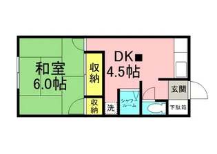 涼和荘【201号室】の間取り