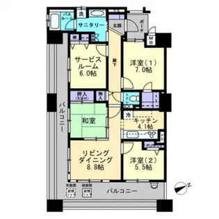 アルファステイツ土橋【11階】の間取り
