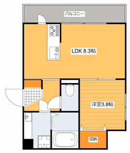 セジュール広島萬象園【1階】の間取り