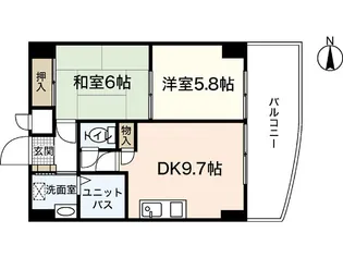 グランディール三篠【6階】の間取り