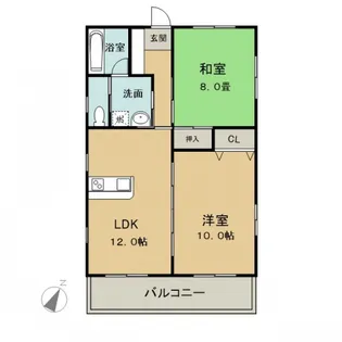 ハイネス庚午2【2F号室】の間取り