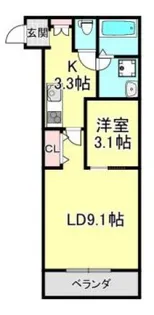 PLEINSOLEIL府中本町【3階】の間取り