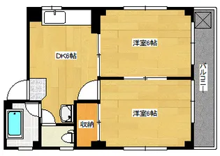 シティーコーポ木坂【4階】の間取り