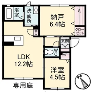 コンフォーザ庚午中【1階】の間取り