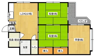 コーポねずみや【201号室】の間取り