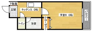 ステューディオ長束【3階】の間取り