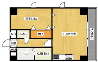 パレグレース中筋【9階】の間取り