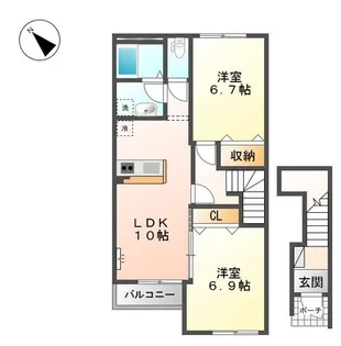 ココット2【2階】の間取り