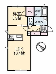 ディアコート温品【1階】の間取り