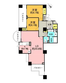 A.CITYタワーズウエスト【13階】の間取り