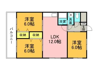 チェリーヒルズ広島【1階】の間取り