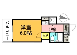 グランデール横川【4階】の間取り
