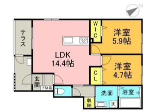 アルクス長束【101号室】の間取り