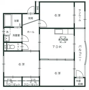 川本マンション【1階】の間取り