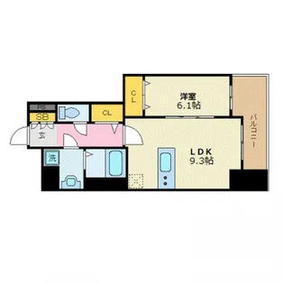プレサンス広島中央【7階】の間取り