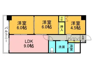 リアライズ富士見町【8階】の間取り