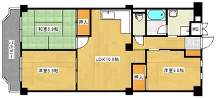 みゆきパークマンションA棟【13階】の間取り
