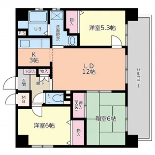 ユアコート横川【9階】の間取り