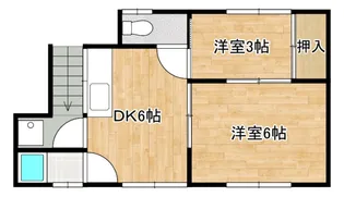 呉市和庄アパート【1号室】の間取り
