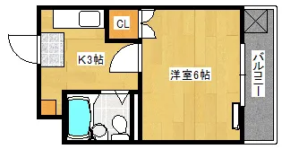 ブルーコート段原【604号室】の間取り