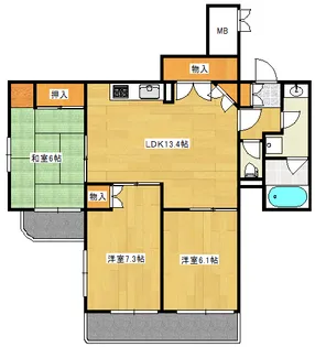 ライオンズマンション古江東【2階】の間取り